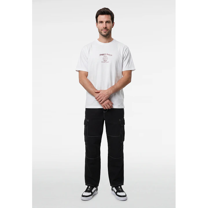 Jeans Cargo Ballon Hombre Negro 4