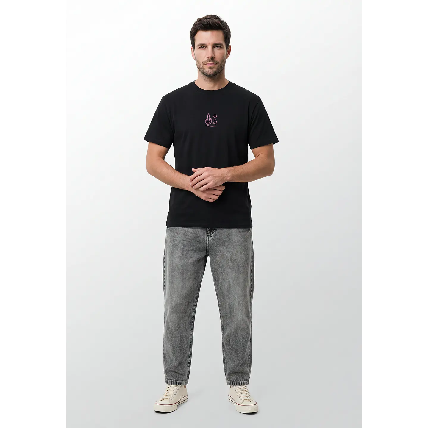 Polera Casual Hombre Negro 4