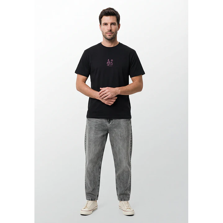 Polera Casual Hombre Negro 4