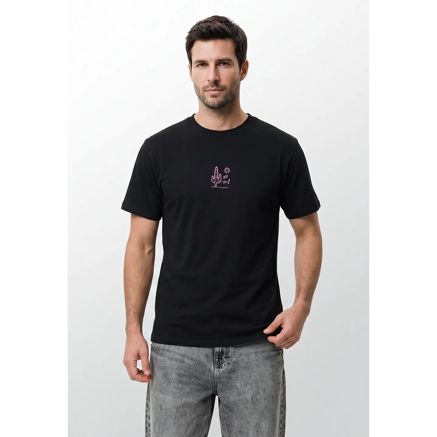 Polera Casual Hombre Negro 1