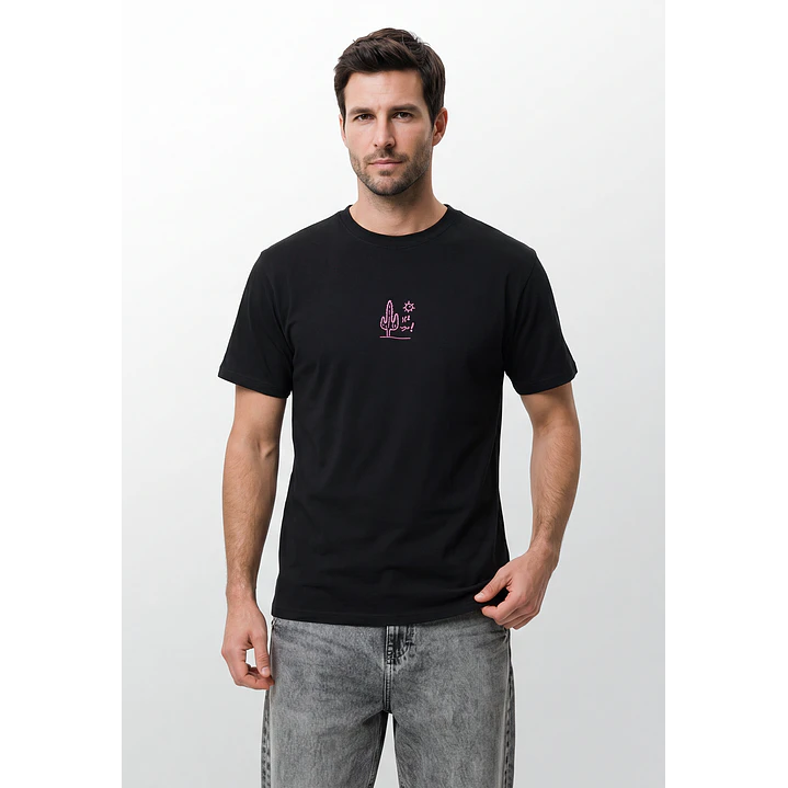 Polera Casual Hombre Negro 1