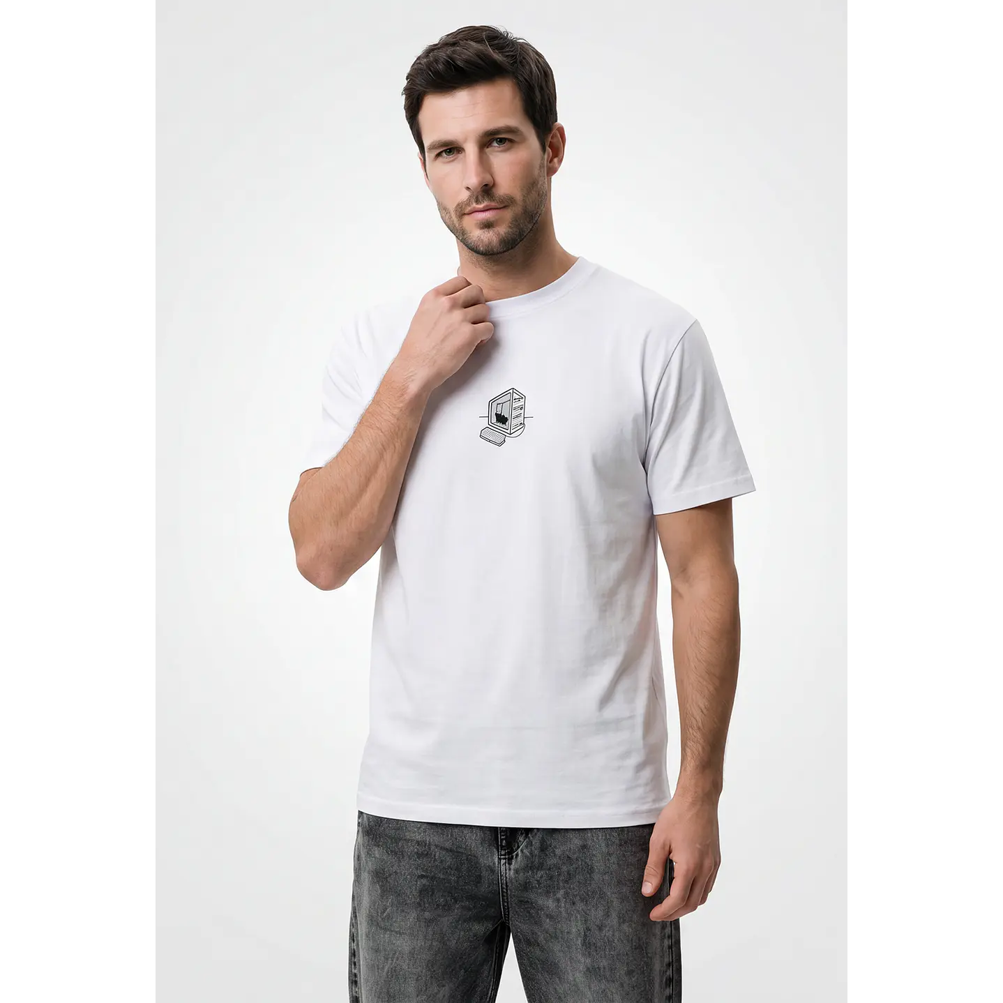 Polera Casual Hombre Blanco 1