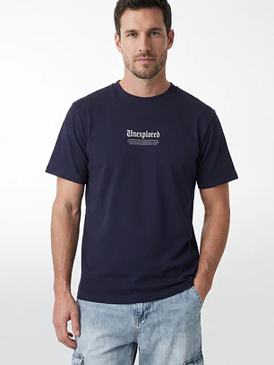 Polera Unexplored Hombre Azul