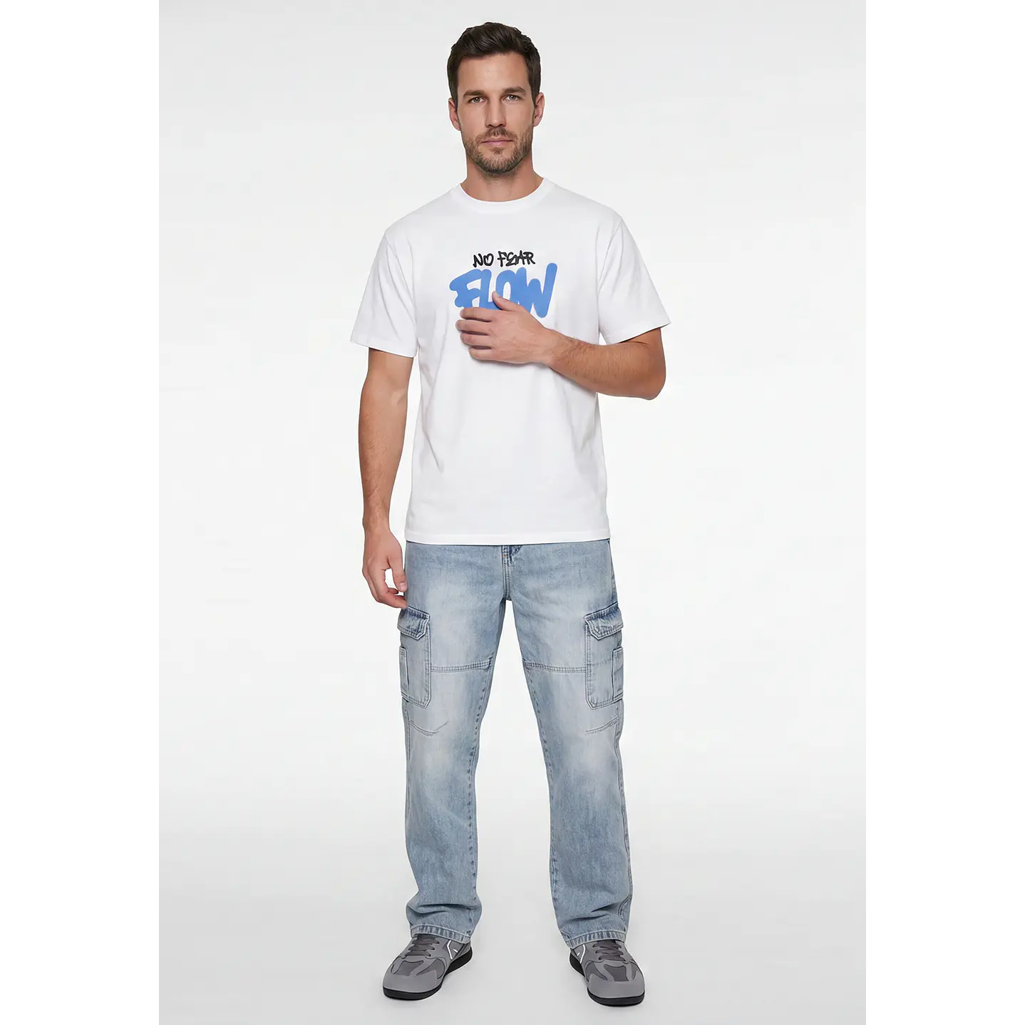 Polera Flow Hombre Blanco 4