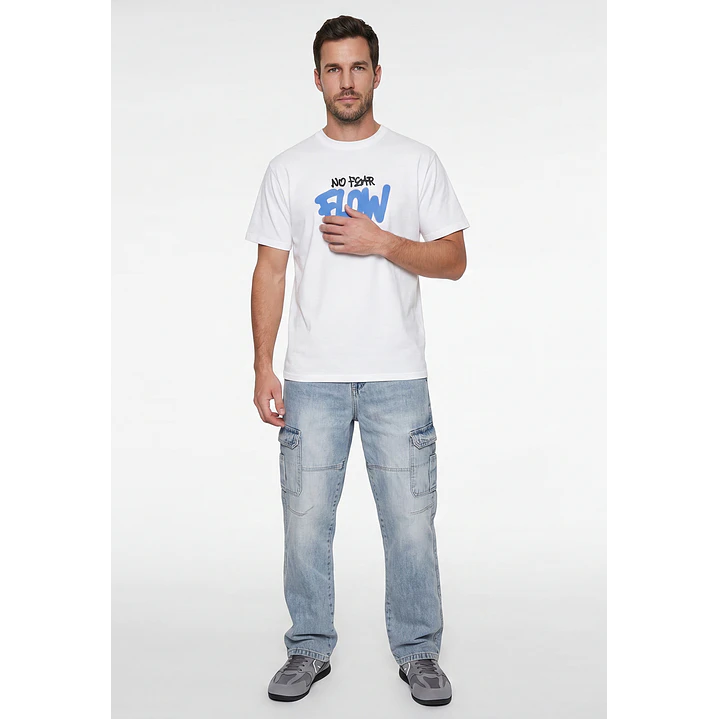 Polera Flow Hombre Blanco 4