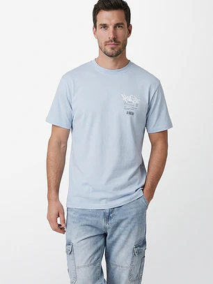 Polera Graffitti Hombre Celeste