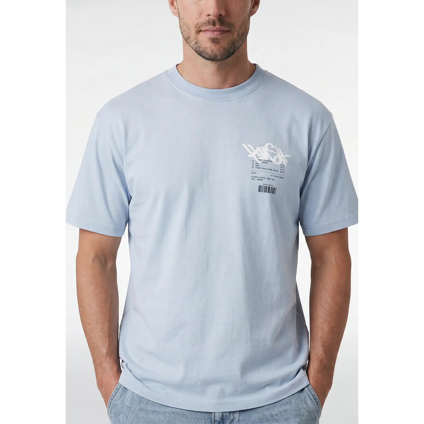 Polera Graffitti Hombre Celeste 3