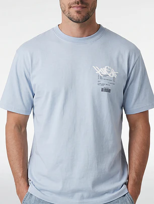 Polera Graffitti Hombre Celeste