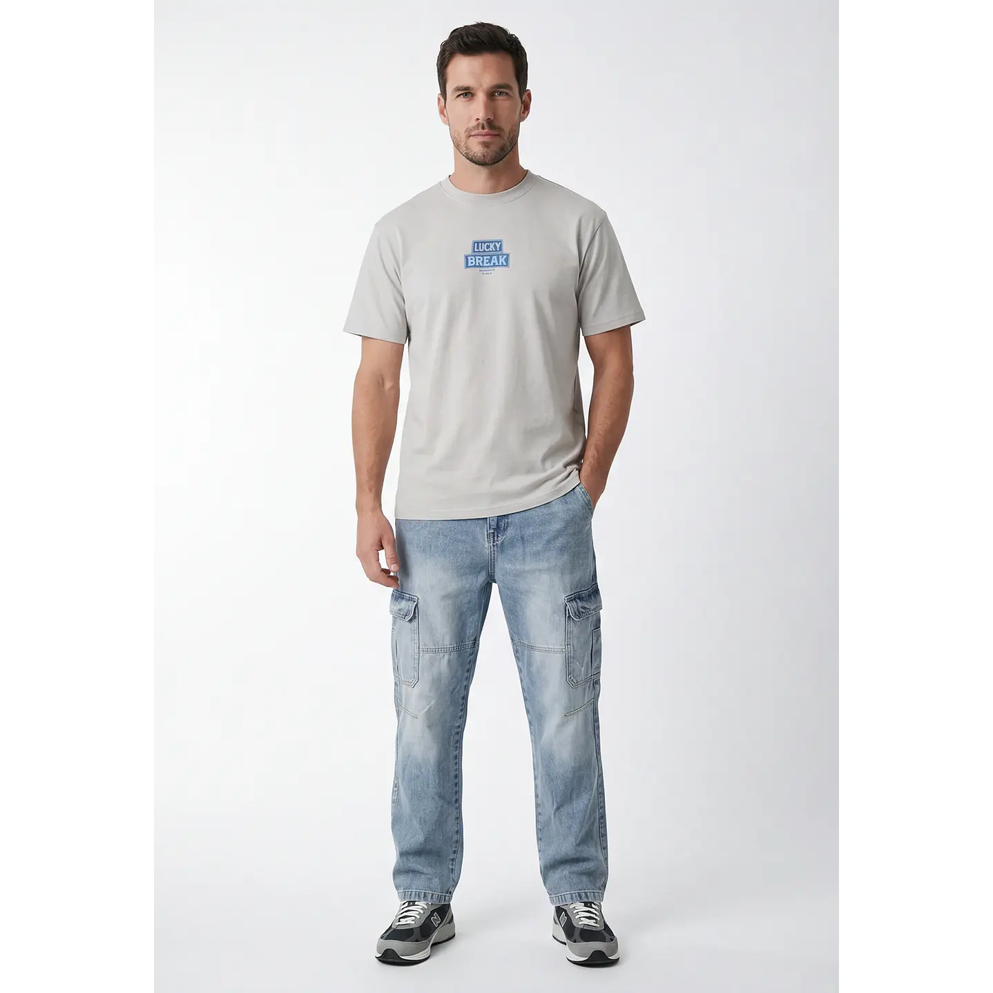 Polera Lucky Hombre Gris 4