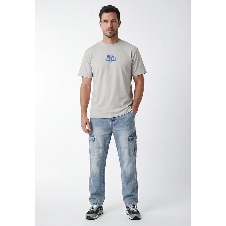 Polera Lucky Hombre Gris 4