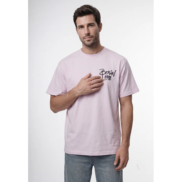 Polera City Urbano Hombre Rosado 1
