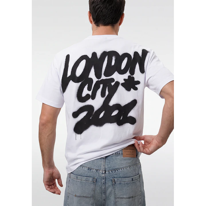 Polera City Urbano Hombre Blanco 3