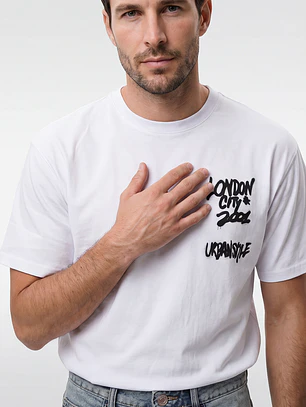Polera City Urbano Hombre Blanco