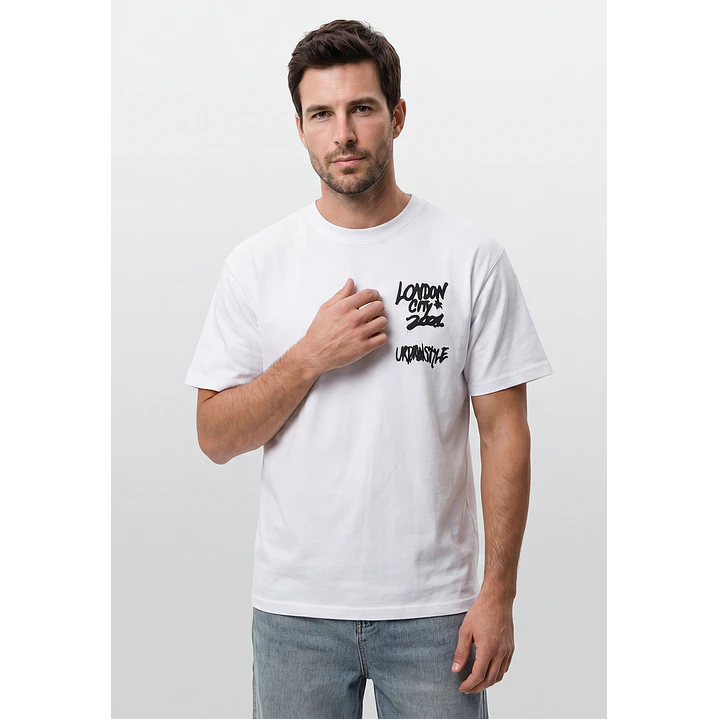 Polera City Urbano Hombre Blanco 1