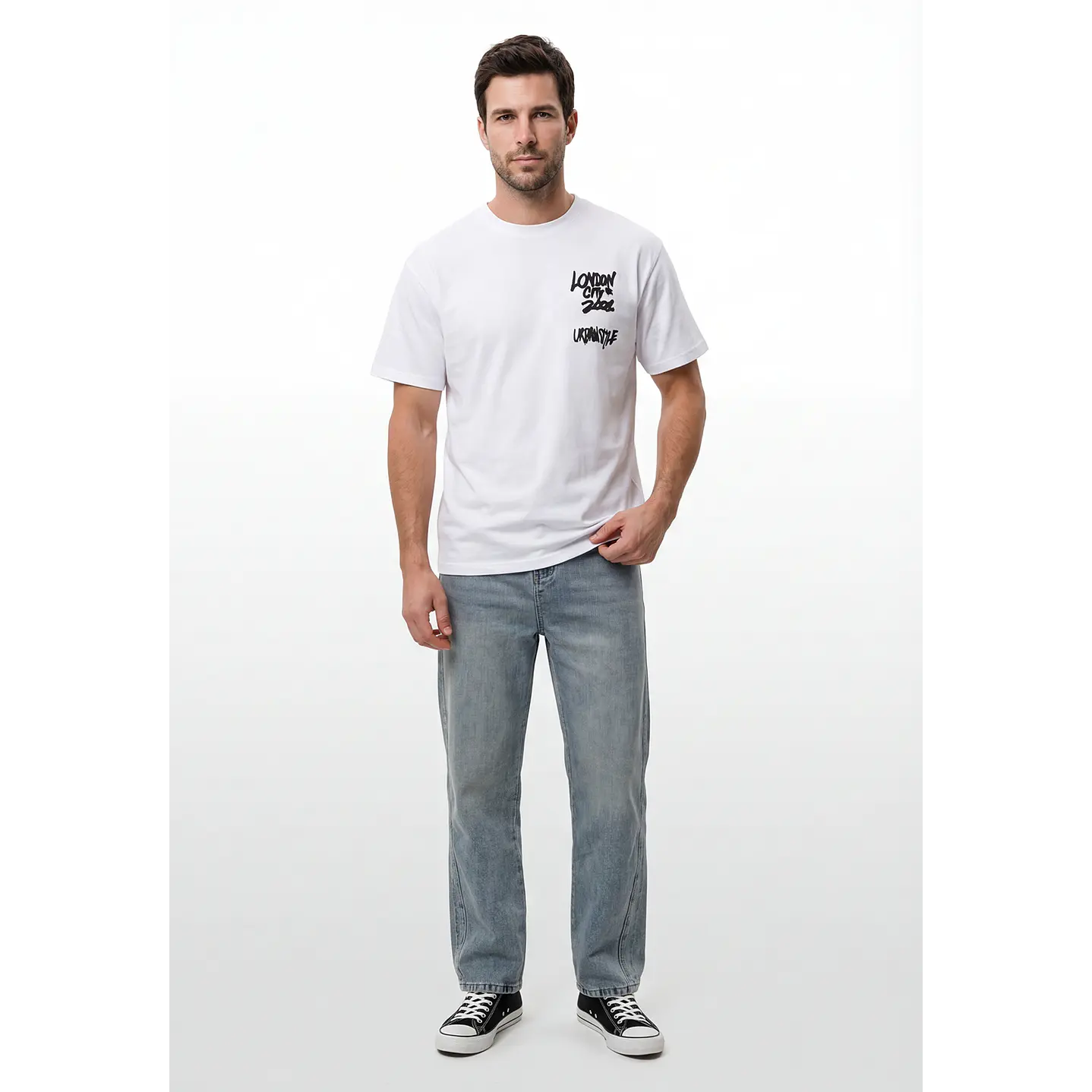 Polera City Urbano Hombre Blanco 4