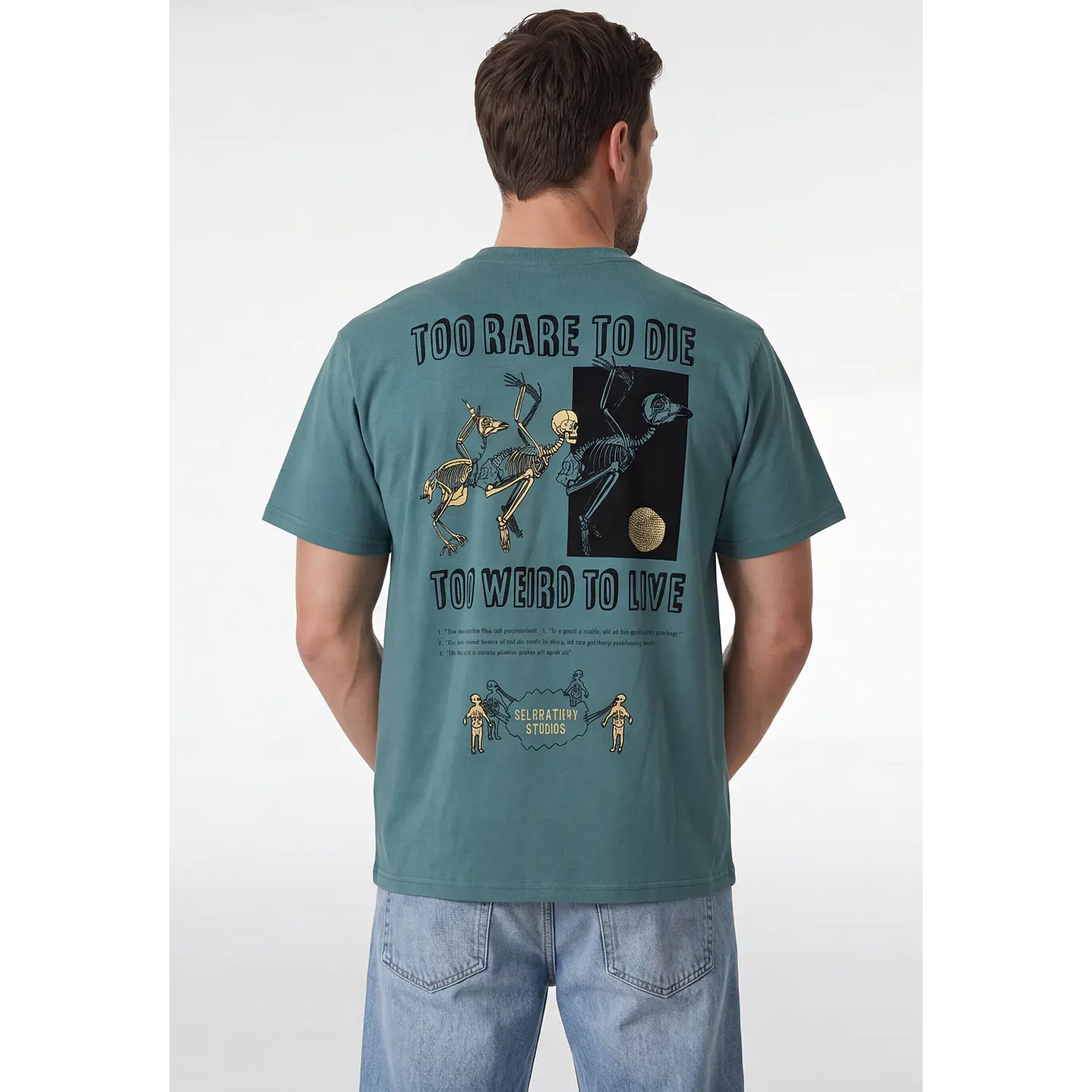 Polera Calavera Relaxed Hombre Verde 2