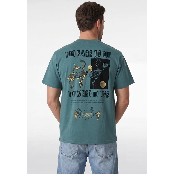 Polera Calavera Relaxed Hombre Verde 3