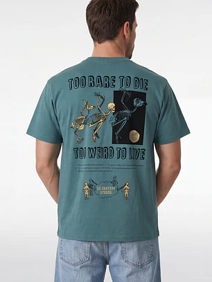 Polera Calavera Relaxed Hombre Verde