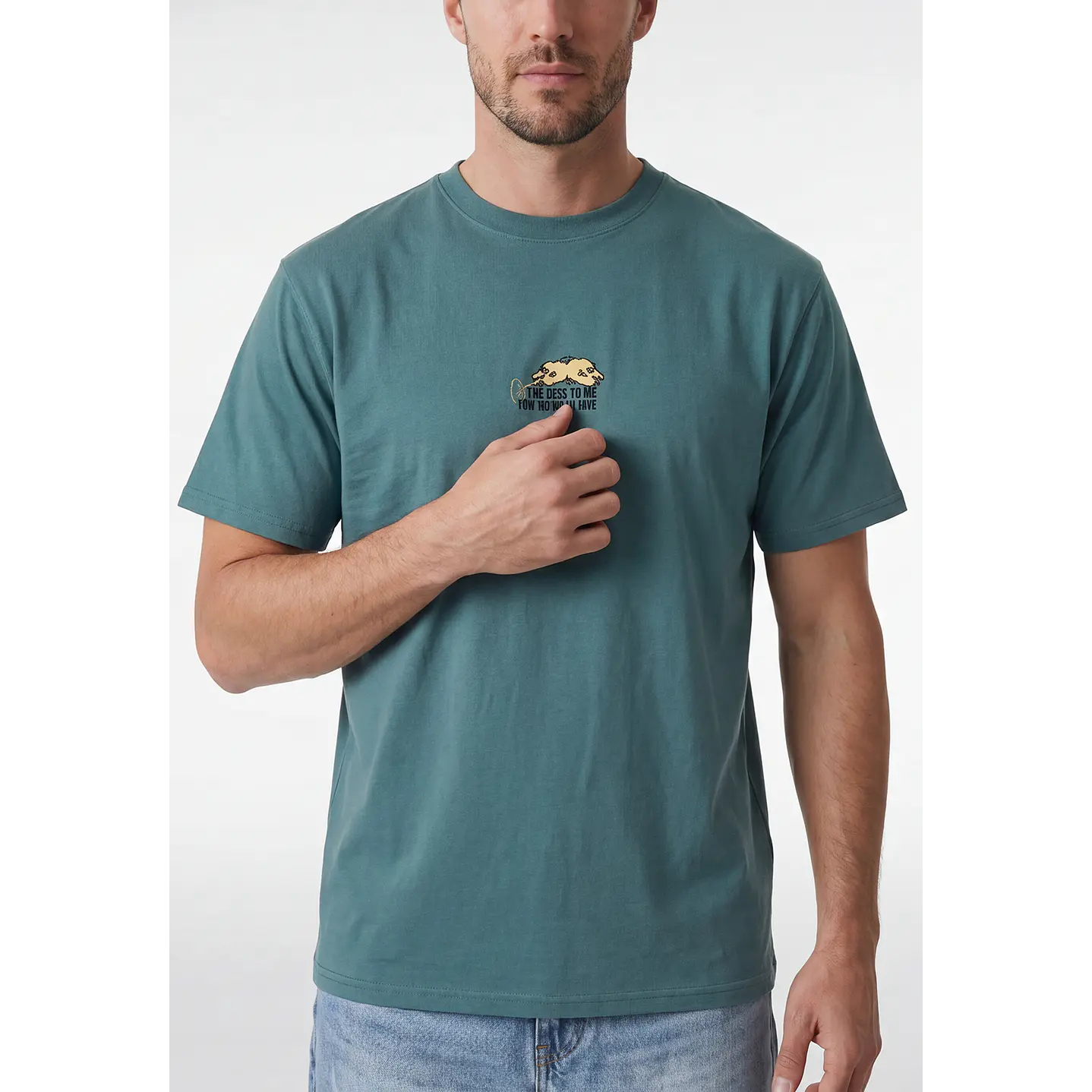 Polera Calavera Relaxed Hombre Verde 3