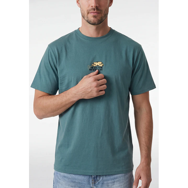 Polera Calavera Relaxed Hombre Verde 2