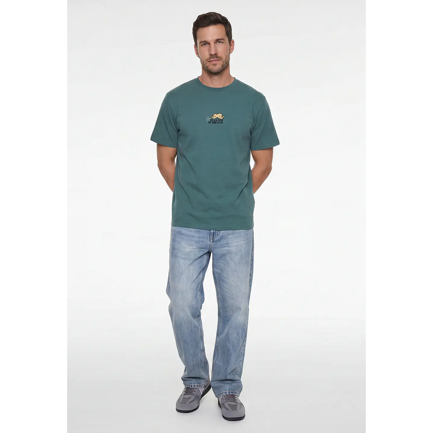 Polera Calavera Relaxed Hombre Verde 4