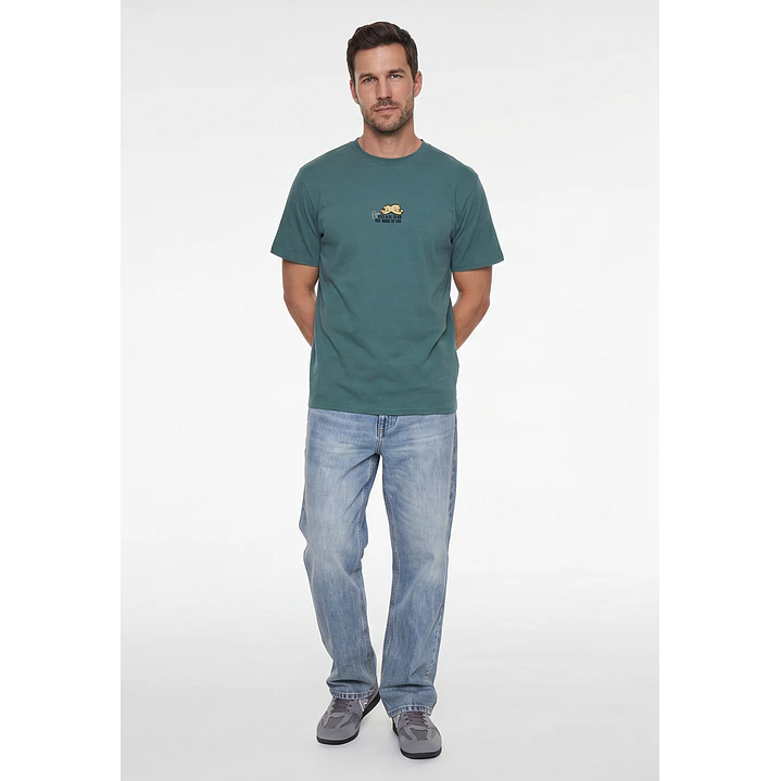 Polera Calavera Relaxed Hombre Verde 4