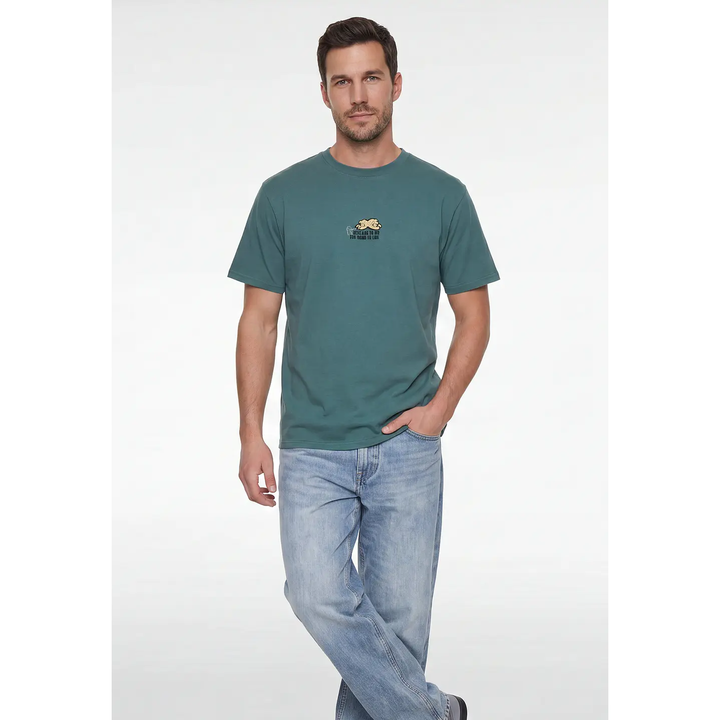Polera Calavera Relaxed Hombre Verde 1