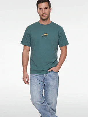 Polera Calavera Relaxed Hombre Verde