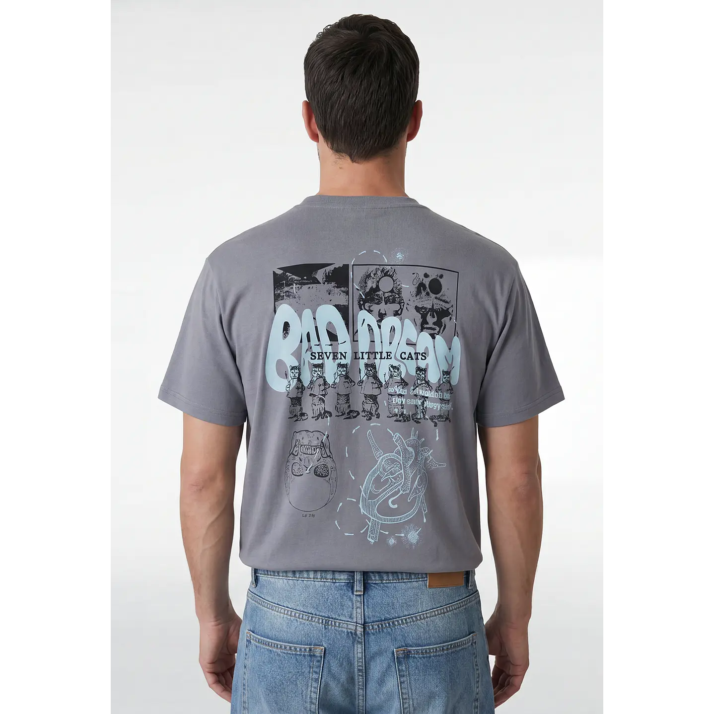 Polera Dream Relaxed Hombre Gris 2