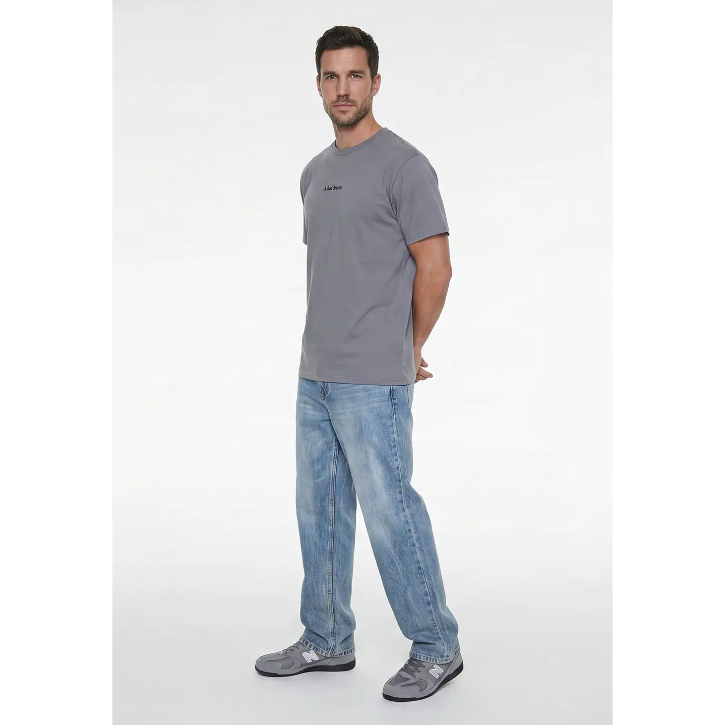 Polera Dream Relaxed Hombre Gris 4