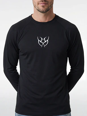 Polera Deportiva Termica Hombre Manga Larga Negro