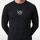Polera Deportiva Termica Hombre Manga Larga Negro - Miniatura 2