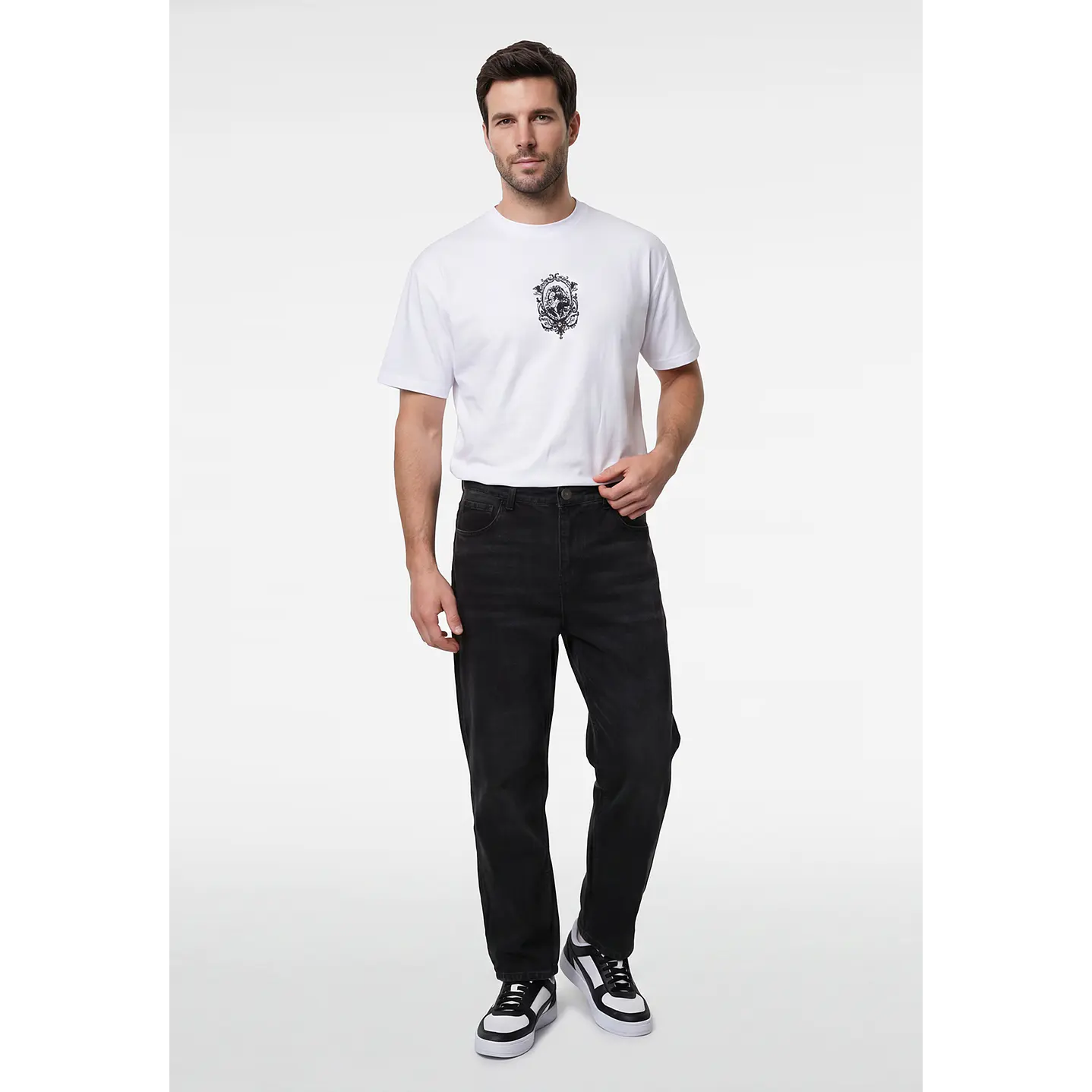 Jeans Barrel Hombre Negro 3