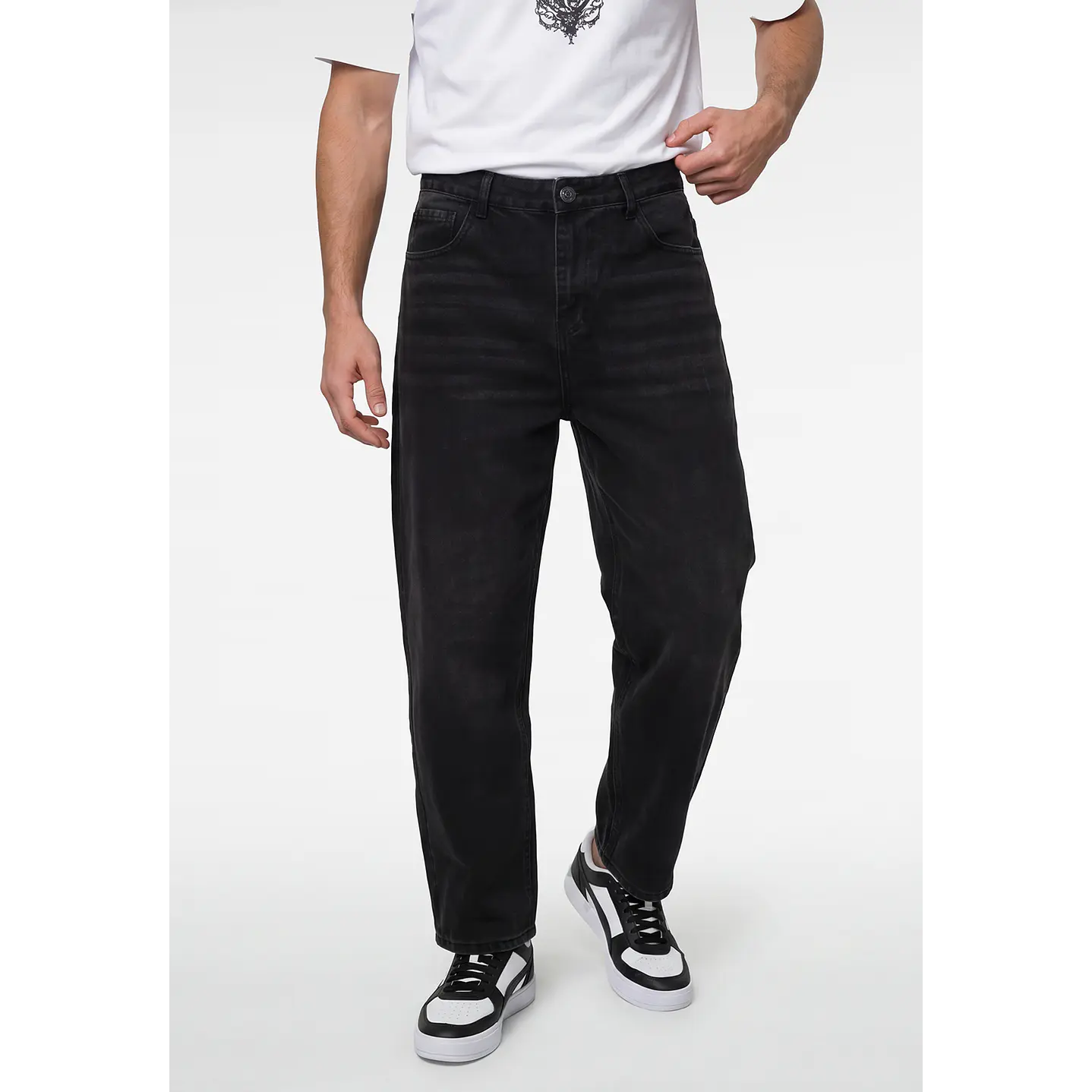 Jeans Barrel Hombre Negro 1