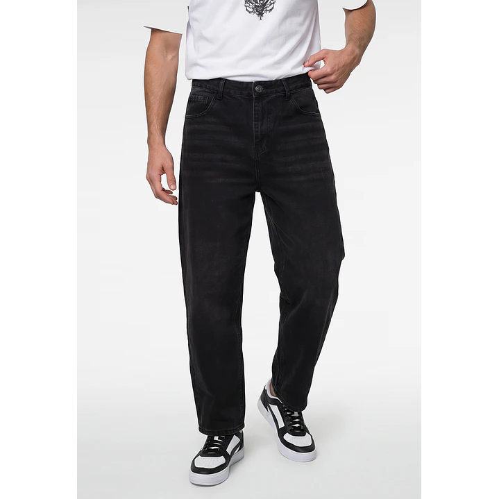 Jeans Barrel Hombre Negro 1