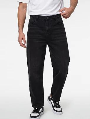 Jeans Barrel Hombre Negro