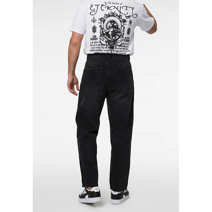 Jeans Barrel Hombre Negro 2