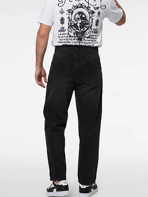 Jeans Barrel Hombre Negro