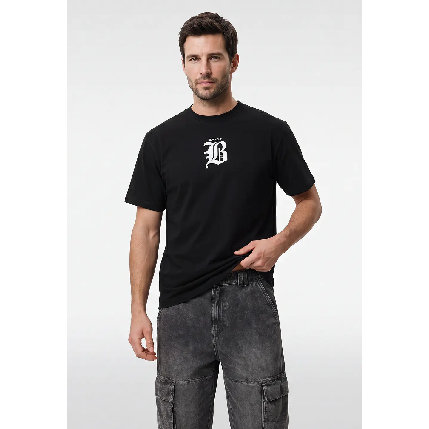Polera Gothic Relaxed Hombre Negro 1