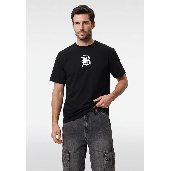 Polera Gothic Relaxed Hombre Negro 1