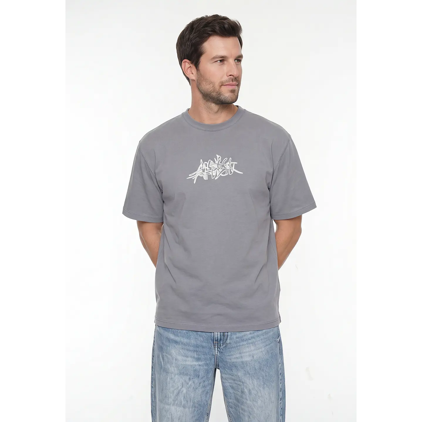 Polera Gothic Relaxed Hombre Gris 2