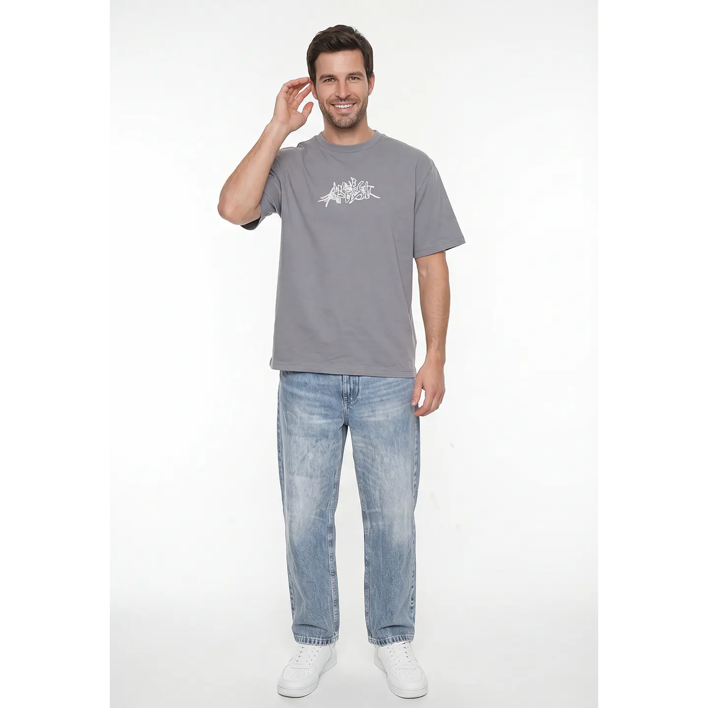 Polera Gothic Relaxed Hombre Gris 3