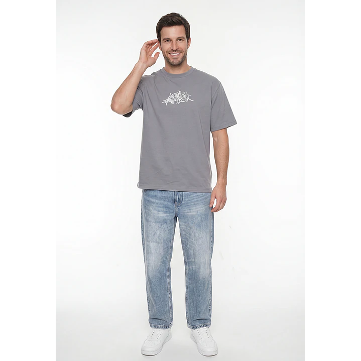 Polera Gothic Relaxed Hombre Gris 4