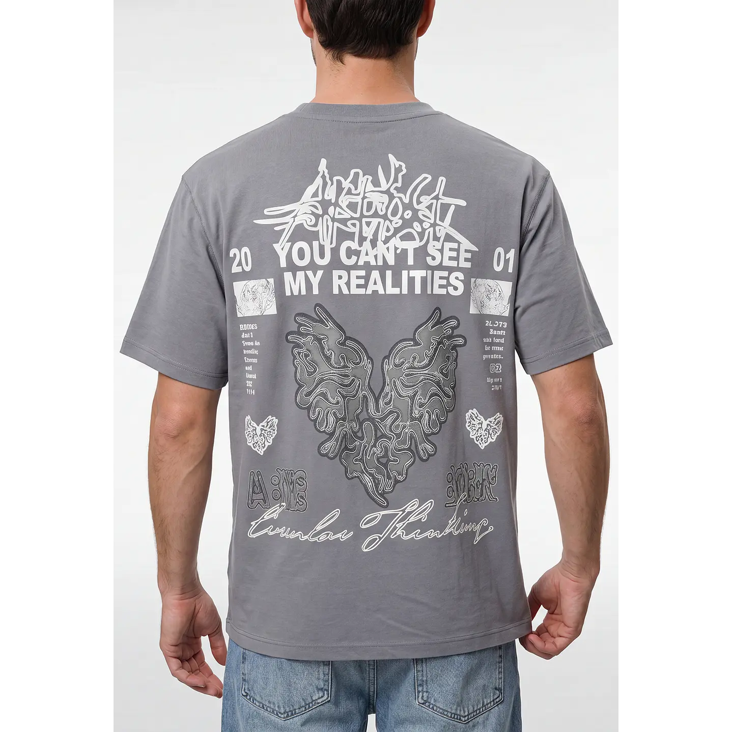 Polera Gothic Relaxed Hombre Gris 1