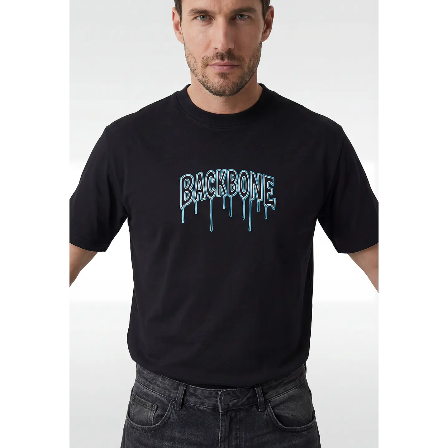 Polera Backbone Hombre Negro 4
