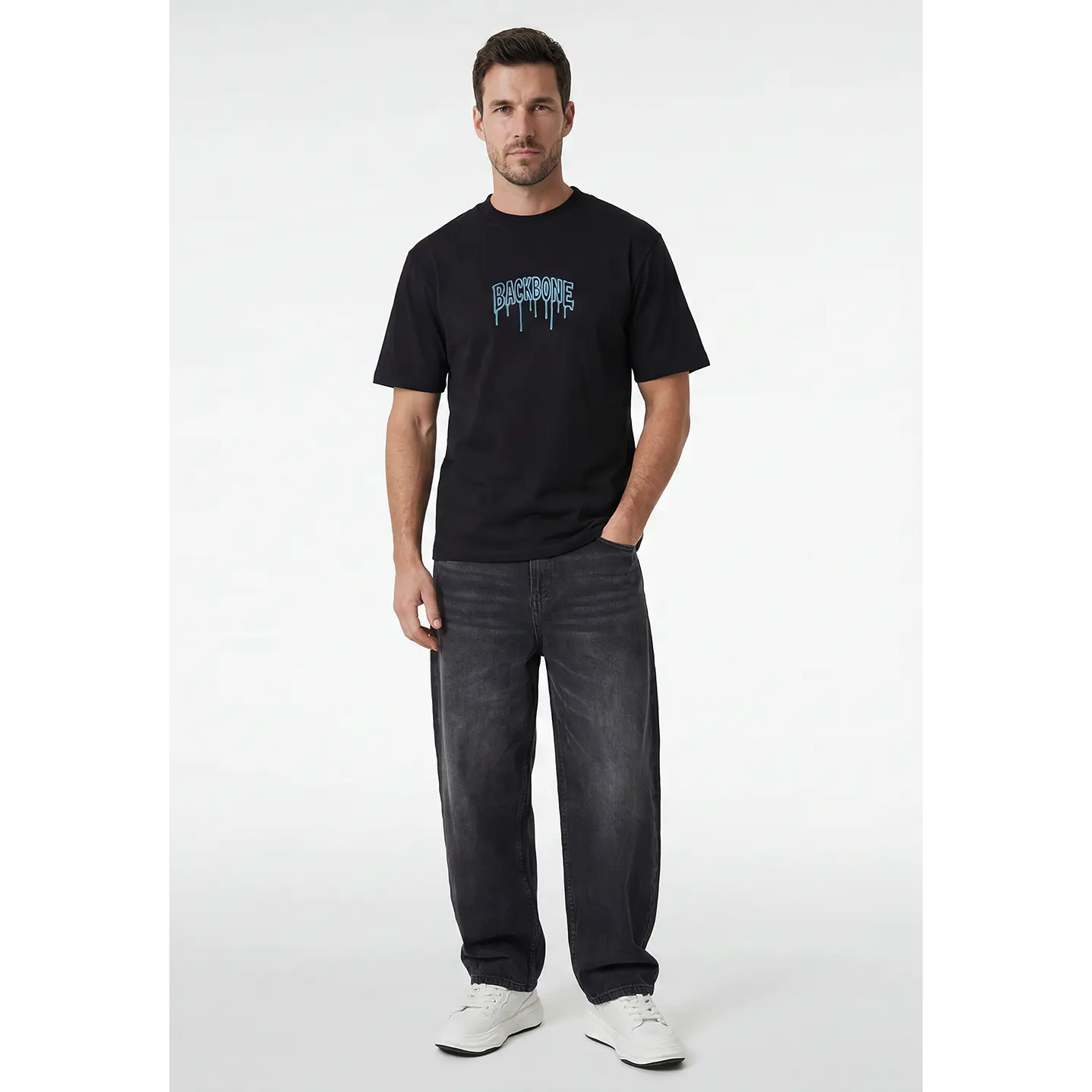 Polera Backbone Hombre Negro 3