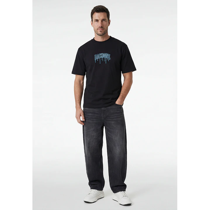 Polera Backbone Hombre Negro 4