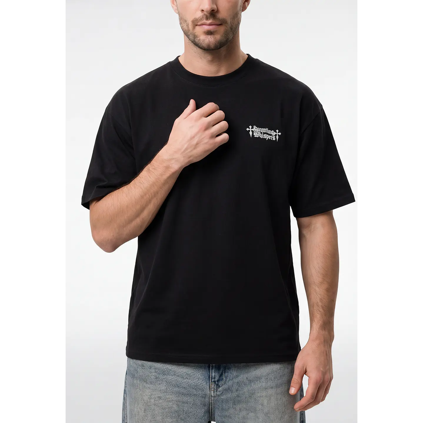 Polera Alas Oversize Hombre Negro 4