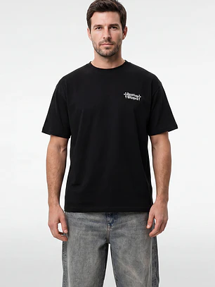Polera Alas Oversize Hombre Negro
