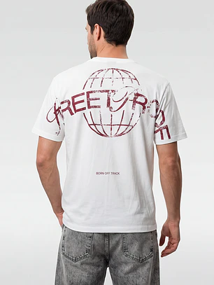 Polera Oriental Relaxed Hombre Blanco